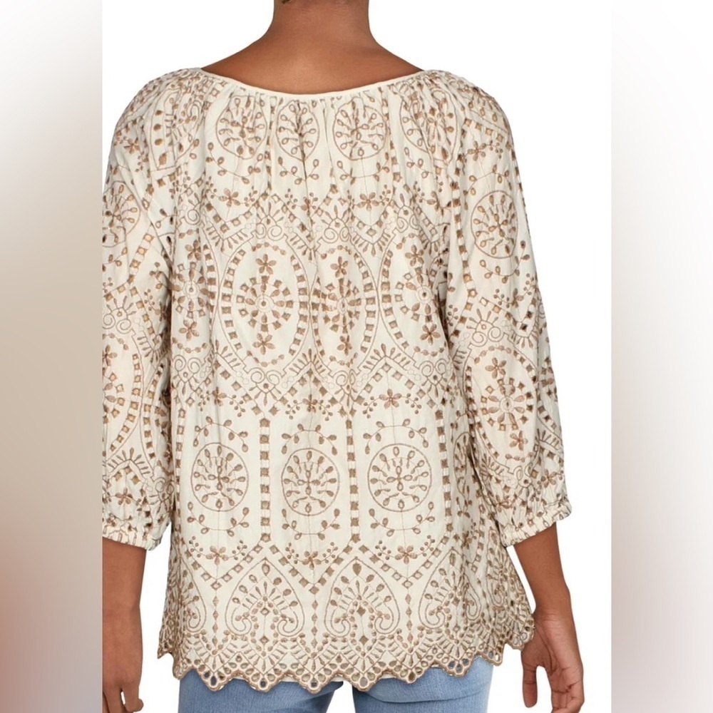 Lauren Ralph Lauren cotton eyelet raglan sleeve top. Size XL GUC to EUC - Picture 4 of 12